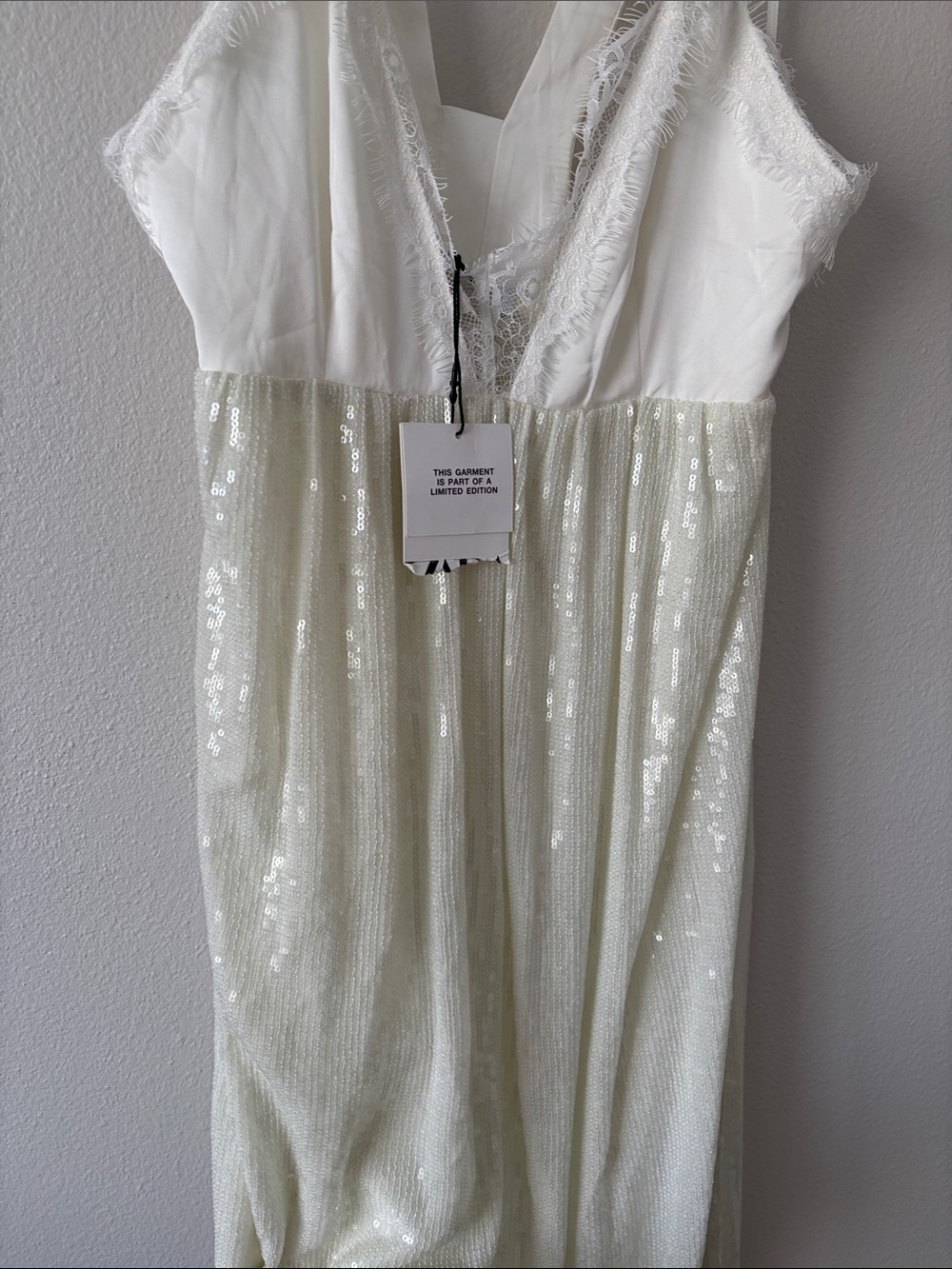 NWT ZARA WHITE SEQUIN KNIT SLIP DRESS LIMITED EDITION bridal coastal lace size S - Picture 7 of 12